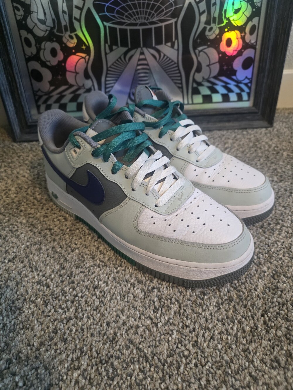 Nike Air Force 1 '07 LV8 'Split - Light Silver Deep Royal'